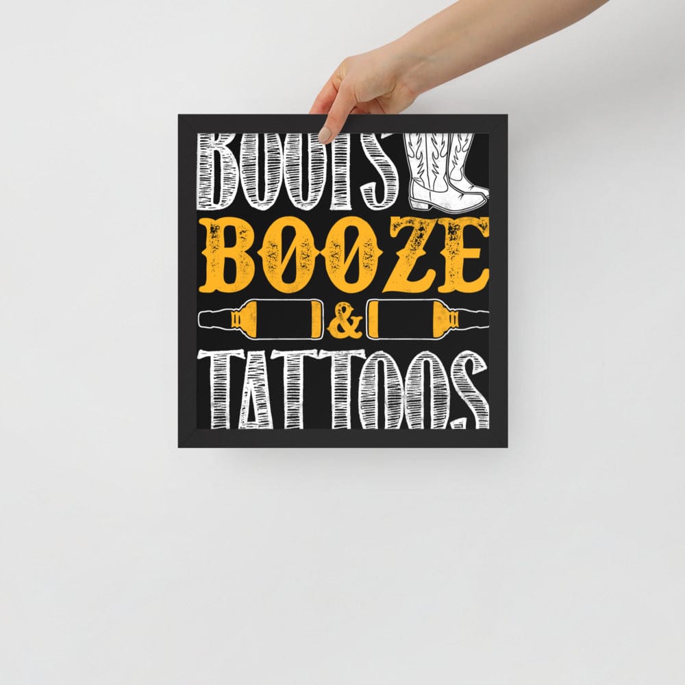 Boots And Booze Framed Poster