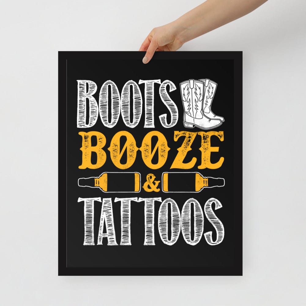 Boots And Booze Framed Poster