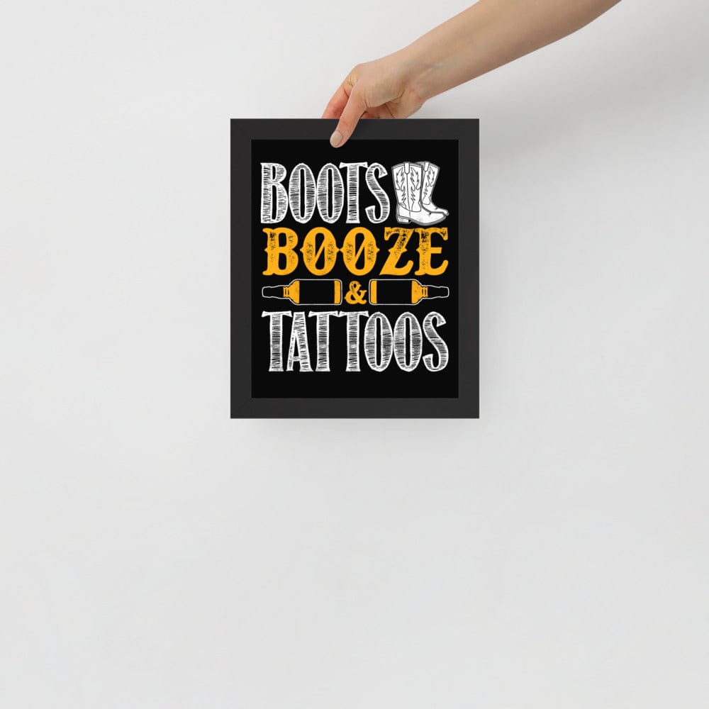 Boots And Booze Framed Poster