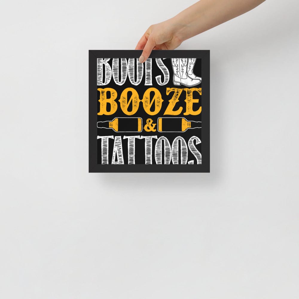 Boots And Booze Framed Poster
