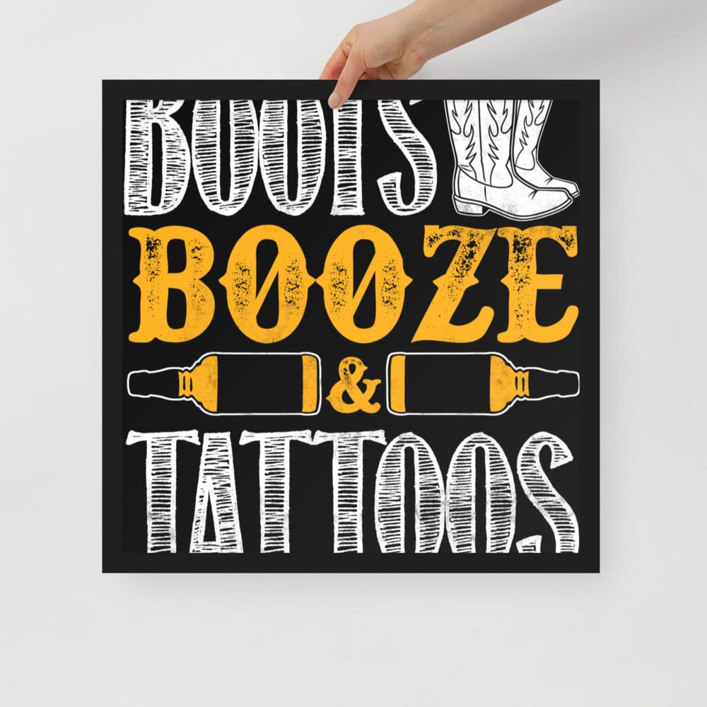 Boots And Booze Framed Poster