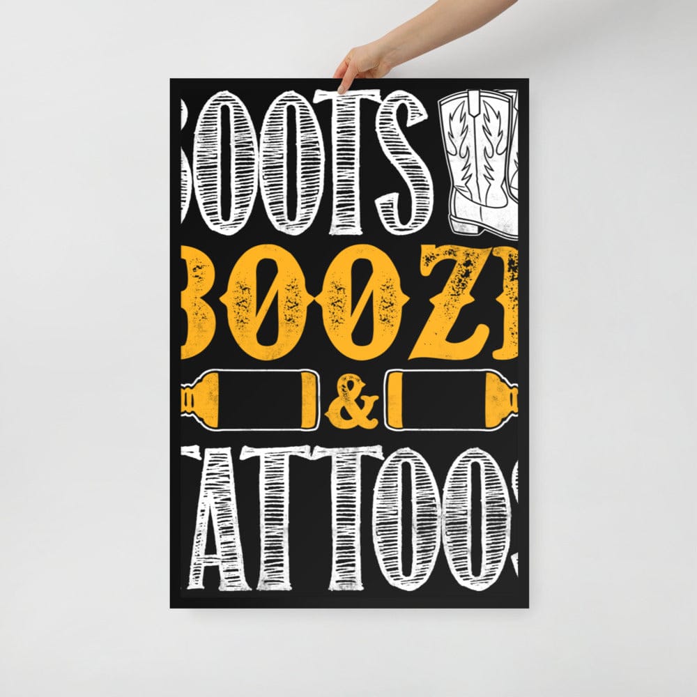 Boots And Booze Framed Poster